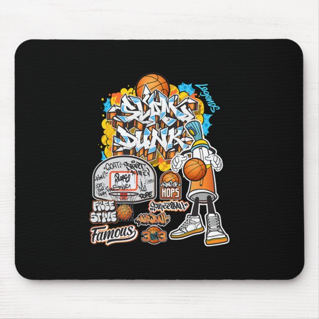 Cool Sketll Graffiti Style Illustration Graphic De Mouse Pad (Front)