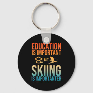 Cool ski art for men women kids nordic mountain key ring