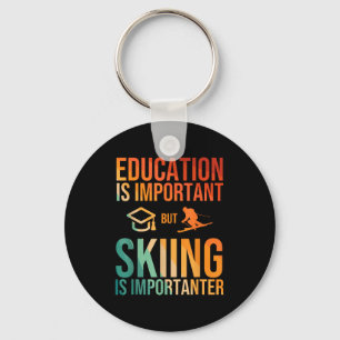 Cool ski art for men women kids nordic mountain key ring