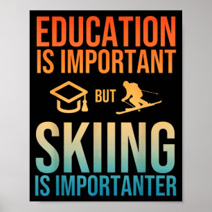 Cool ski art for men women kids nordic mountain poster
