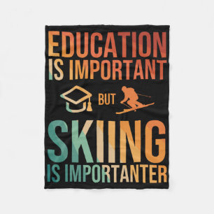 Cool Ski Art For Men Women Kids Nordic Mountain Sk Fleece Blanket