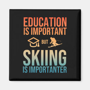 Cool Ski Art For Men Women Kids Nordic Mountain Sk Magnet