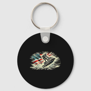Cool Ski For Men Women Skiers Us American Flag Jet Key Ring