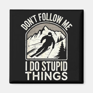 Cool ski freestyle funny saying winter sports skie magnet