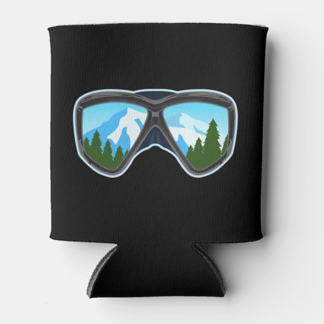 Cool Ski Goggles Skiing Player Snowboarding Sports Can Cooler (Front)