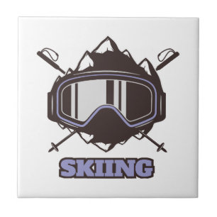 Cool Ski Helmet  Ceramic Tile