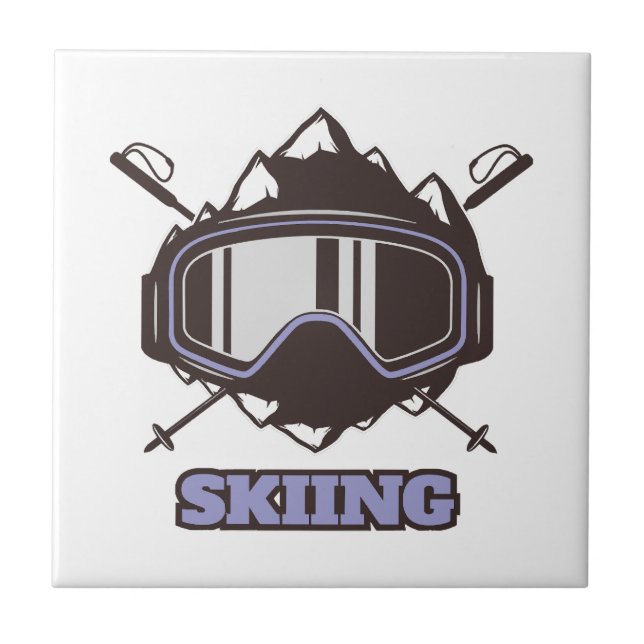 Cool Ski Helmet  Ceramic Tile (Front)