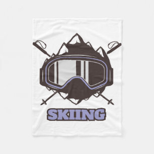 Cool Ski Helmet Fleece Blanket