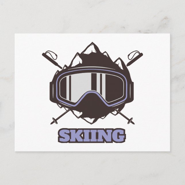 Cool Ski Helmet  Holiday Postcard (Front)