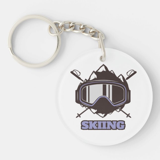 Cool Ski Helmet  Key Ring (Front)
