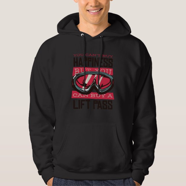 Cool ski with  ski saying for skiers hoodie (Front)