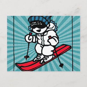 Cool Skier skiing lover skiing gift for skier Postcard