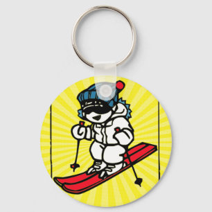 Cool Skier Skiing lovers skiing gift skiing Key Ring