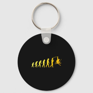 Cool skiing art for men women skiing themed ski key ring