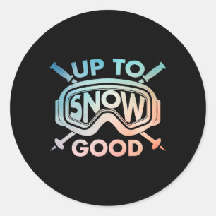 Cool Skiing Design For Men Women Ski Skier Snow Sk Classic Round Sticker