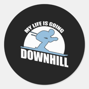 Cool Skiing Design For Men Women Snow Skier Ski Lo Classic Round Sticker