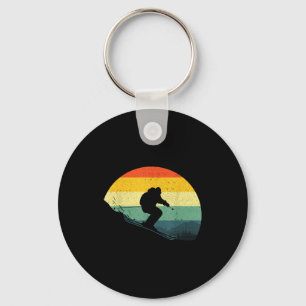 Cool skiing for men women retro ski snow skiers key ring
