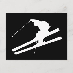 Cool skiing postcard