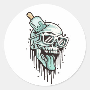 Cool Skull Hoodie & Shades Sticker – Edgy Streetwe