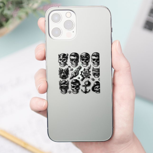 Cool Skulls iPhone Stickers For Back of Phone (Phone)