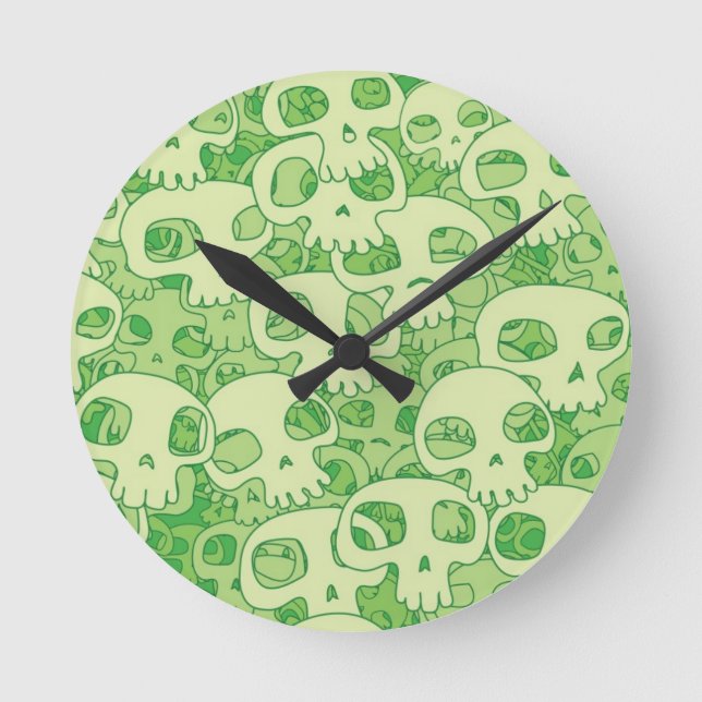 Cool skulls round clock (Front)
