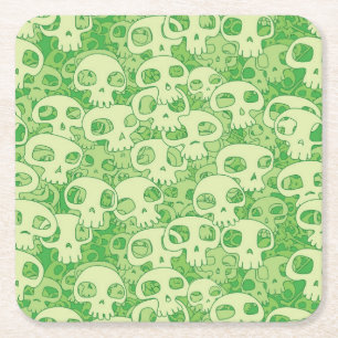 Cool skulls square paper coaster
