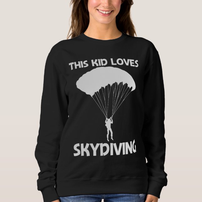 Cool Skydiving For Kids Boys Skydiver Parachute Sweatshirt (Front)