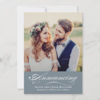 Cool Slate Calligraphy Photo Reception