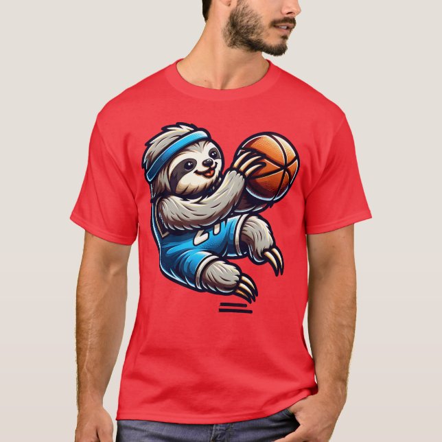 Cool Sloth Basketball Player Sports Design friend T-Shirt (Front)