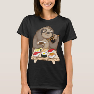 Cool Sloth Eating Sushi Funny Japanese Food Lover T-Shirt