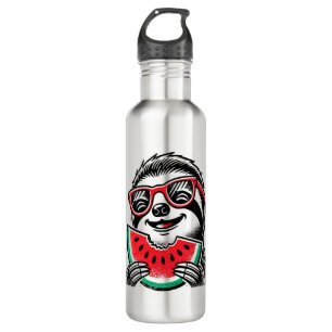 Cool Sloth Eating Watermelon 710 Ml Water Bottle