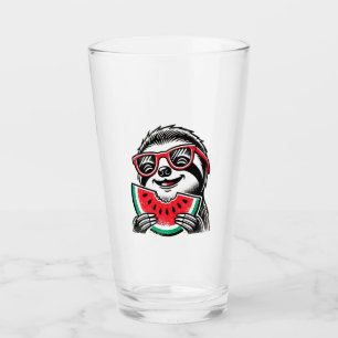 Cool Sloth Eating Watermelon Glass