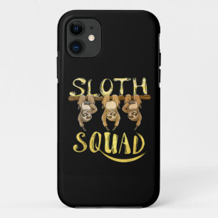 Cool Sloth Squad – Funny Lazy Animal Lover Design iPhone 11 Case