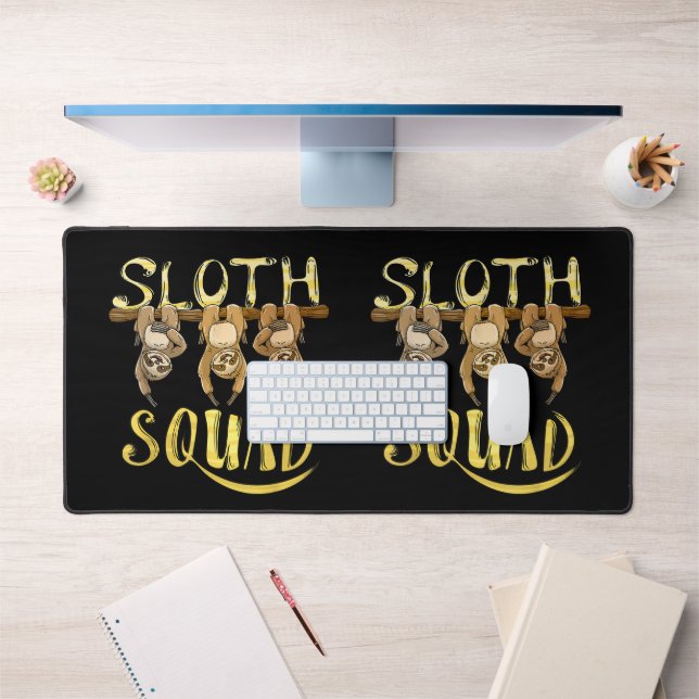 Cool Sloth Squad – Funny Lazy Animal Lover Design Desk Mat (Office 1)