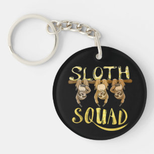 Cool Sloth Squad – Funny Lazy Animal Lover Design Key Ring