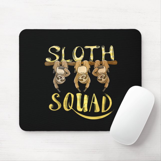 Cool Sloth Squad – Funny Lazy Animal Lover Design Mouse Pad (With Mouse)