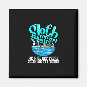 Cool Sloth Swimming Team Funny Animal Swimmer Magnet