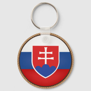 Cool Slovakia Flag Seal Key Ring