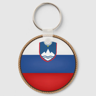 Cool Slovenia Flag Seal Key Ring