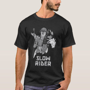 Cool Slow Rider Funny Sloth On Motorcycle Riding F T-Shirt