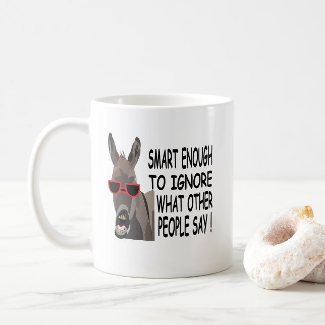 Cool Smart Donkey  Coffee Mug (With Donut)