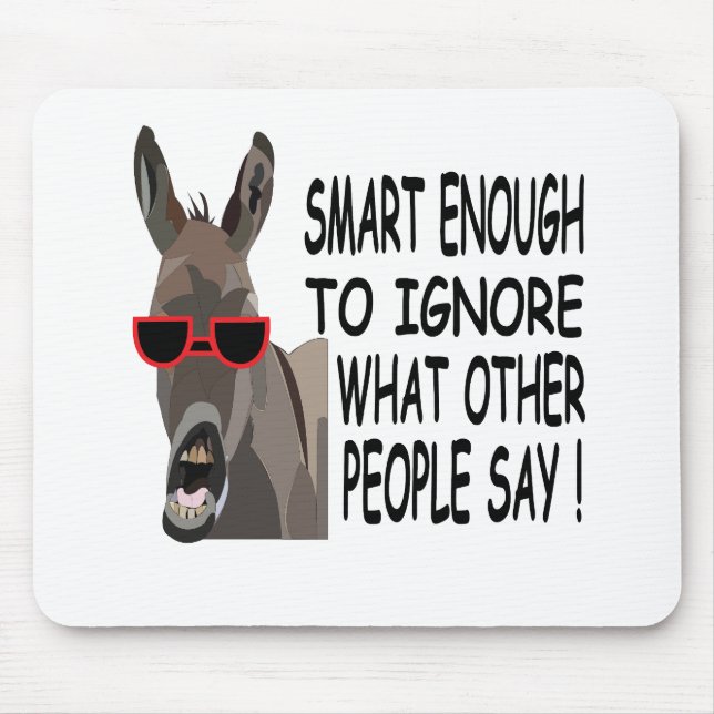Cool Smart Donkey Mouse Pad (Front)