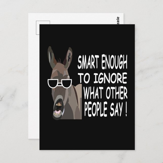 Cool Smart Donkey  Postcard (Front/Back)
