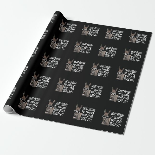 Cool Smart Donkey Wrapping Paper (Unrolled)