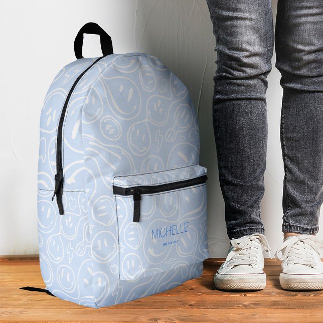 Cool Smile Girly Teen Trendy Sky Blue  Printed Backpack (Cool Smile Girly Teen Trendy Sky Blue Printed Backpack
)