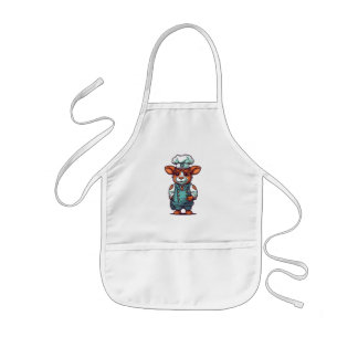 Cool Smiling Chef Cow Cute Farm Animal  Kids Apron