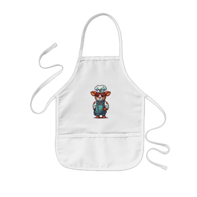 Cool Smiling Chef Cow Cute Farm Animal  Kids Apron (Front)