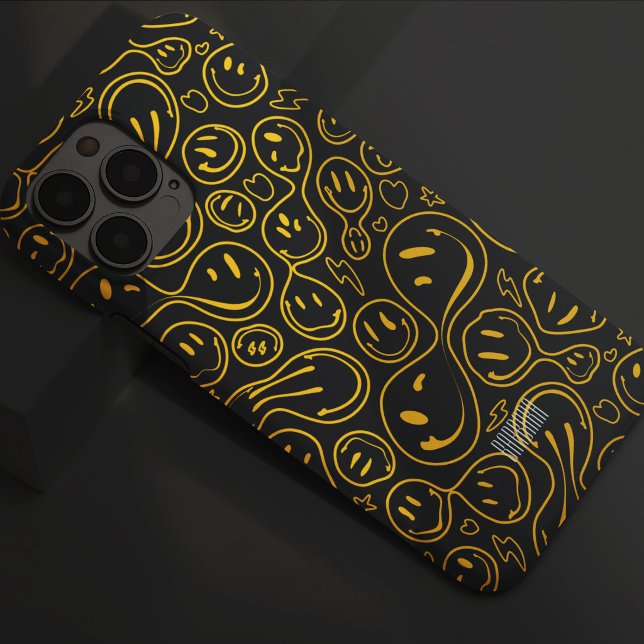 Cool Smiling Face Melting Smile Pattern yellow Case-Mate iPhone Case (Happy Smiling Face Smile Pattern Yellow Black Case-Mate iPhone Case
)