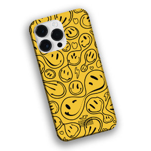 Cool Smiling Face Melting Smile Pattern yellow Case-Mate iPhone 14 Pro Max Case