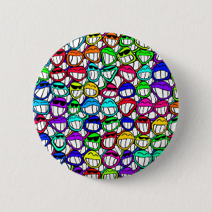 Cool Smiling Faces 6 Cm Round Badge
